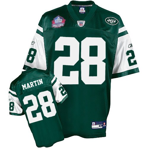 Men's Authentic Curtis Martin Hall of Fame 2012 Reebok Jersey Green Home - #28 Throwback NFL New York Jets